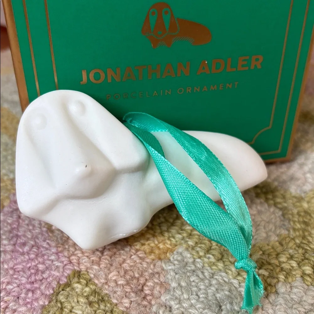 Jonathan Adler Porcelain Ornament HOUND NWT in box
